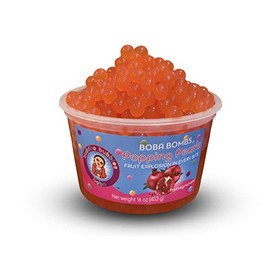 Boba Bombs Popping / Bursting Boba Pearls / Dessert Topping by Buddha Bubbles Boba (Pomegranate Bombs)