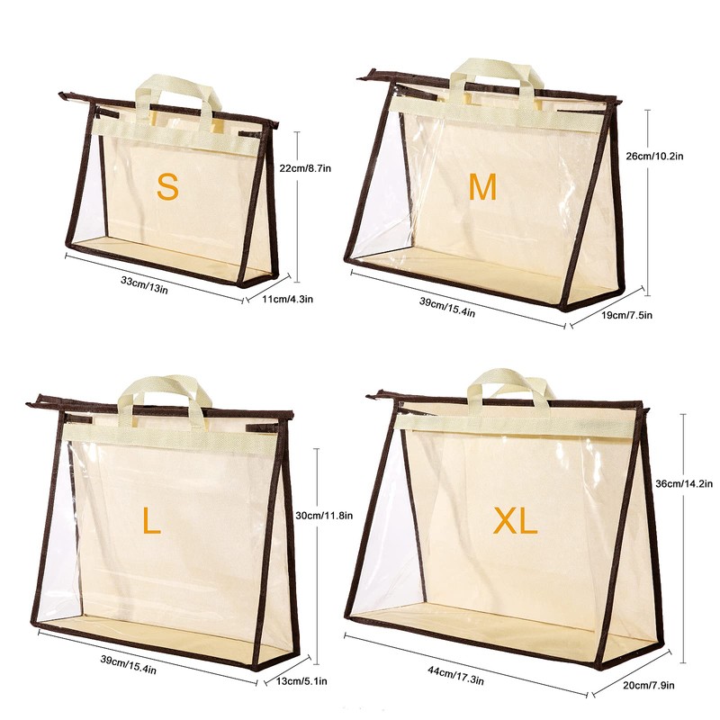 CINPIUK Clear Handbag Storage Bags Purse Organizer for Closet, Zipper