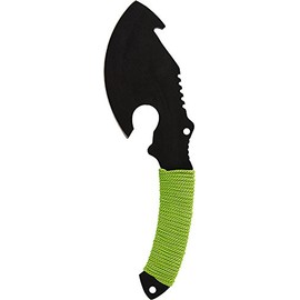 SE 11" Gut Hook Hatchet with Neon Green Paracord-Wrapped Handle - KFD108