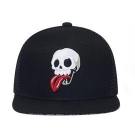 CNUSER Snapback Hats for Men Women,Fashion Baseball Cap,Hip Hop Flat Bill Brim Adjustable Dad Hats, Plaid Black Red, One size