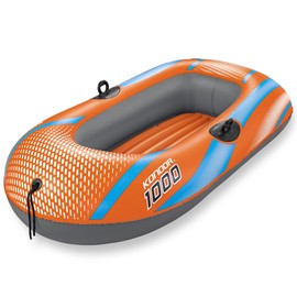H2O GO Kondor 1000 Raft - 4'11" x 33" - Kids & Teens, Orange & Blue, 120 lb Weight Capacity, Bestway, Youth Water Boat, Water Sports, Water Float, Front Tie Rope, Suitable for Ages 6+