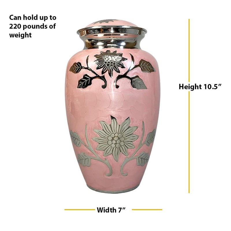 Human Funeral Cremation Urn, Large Size Pink Human Ash Urn