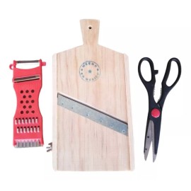 genericos varios Rebanador De Papas, De Madera 27cm Incluye Accesorios