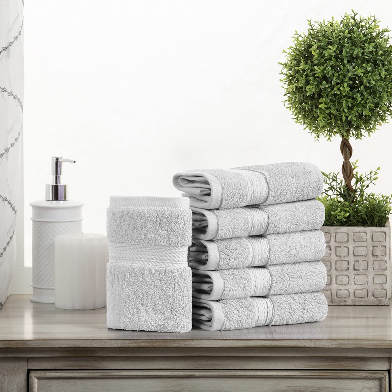 Superior Egyptian Cotton 800 GSM Face Towel Set, Includes 6