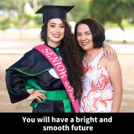 SKJIAYEE 7 Pack Senior 2026 Sashes, Hot Pink Satin Finally Graduated Sash with White Printed Letters Cheerleader Senior Class of 2026 Sashes for Graduation Party Celebrations Decorations Supplies