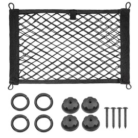 OHREN 1 x Car Luggage Net with 6 Large Hooks, Elastic Edge Keeps Loads Firm, Car Stretch Mesh Pockets, Storage Mesh Bags (35 x 25 cm)