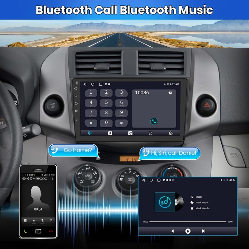 Android 13 Car Radio Stereo for Toyota RAV4 2006-2012 Built