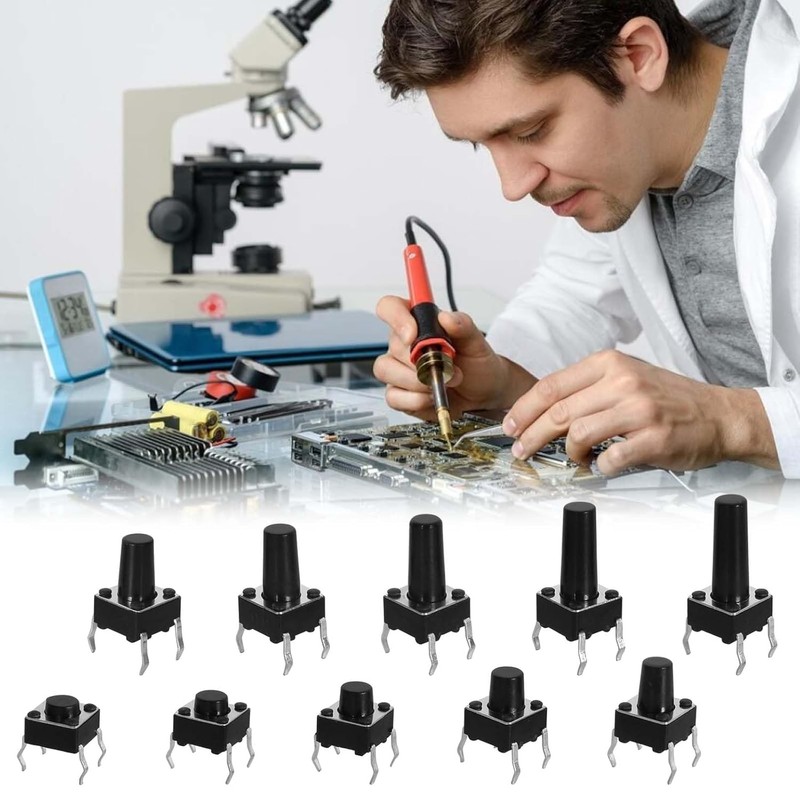 HAXIHA 250 Pieces 10 Values Micro Momentary Tactile Push Button