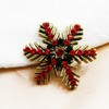 EMEGCY Red Snowflake Brooch for Women Christmas Snowflake Brooch Pin