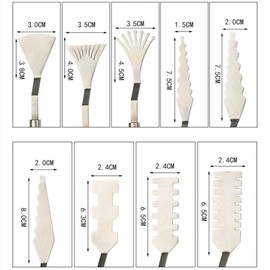 Primst 9 Pcs Palette Knife, Stainless Steel Flower Art Scraper Texture Knife Special-Shaped Art Palette Knife, Oil Painting Acrylic Paint Tool for Art Students