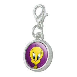 GRAPHICS & MORE Looney Tunes Tweety Bird Antiqued Bracelet Pendant Zipper Pull Charm with Lobster Clasp
