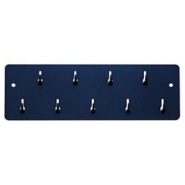 Pyramid Time Systems (43029) Industrial Wall Mounted Key Rack with 9 Hooks, Durable Steel Key Holder and Organizer for Office, Time Clock Badge Rack Hanger with Black Powder Coat Finish