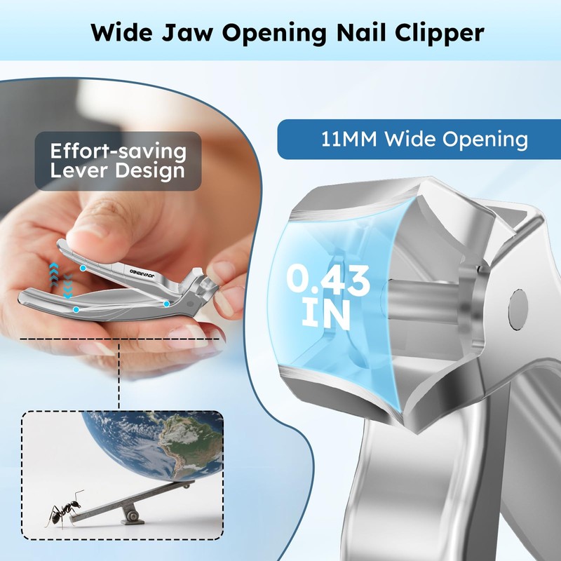 Toenail Clippers for Seniors, Angled Head Large Toe Nail Clippers
