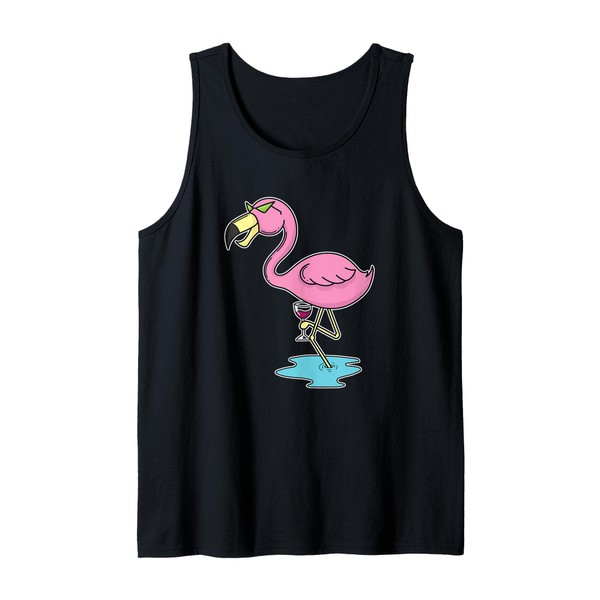 Flamingo with Wine Tank Top