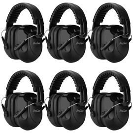 ProCase Noise Reduction Ear Muffs, Sound Proof Ear Protection, NRR 28dB Noise Cancelling Headphones for Adults Kids Autism, Hearing Protection for Shooting Gun Range Mowing -6 Packs, Black