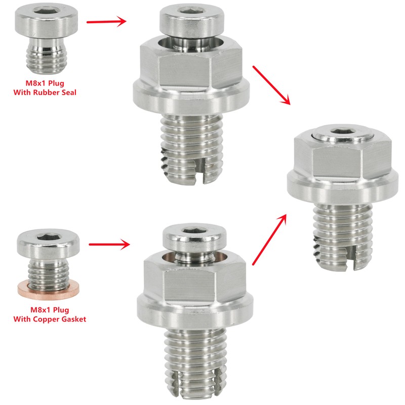 Dsnaduo M12.1-1.5 x 15mm Oversize Piggyback Oil Drain Plug, Stainless