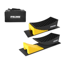 Prime 1 PR1ME Camper Leveler, 2 Pack RV Leveling Blocks, HDPE Curved Levelers,Include 2 Curved Levelers, 2 Chocks, 2 Anti-Slip Mats and Carrying Bag