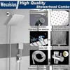 Dual Shower Head Combo, All Metal 8'' Rainfall Shower Head
