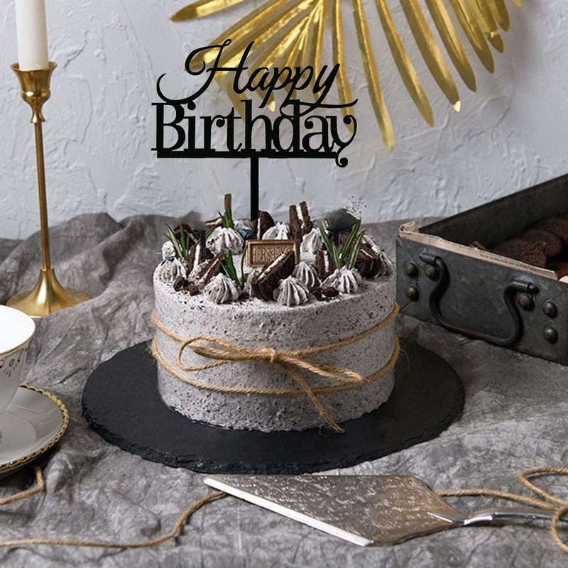 RASSLISA 10 Decoraciones de Acrílico para Tartas de Feliz Cumpleaños,