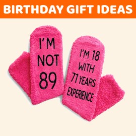 HAPPYPOP 89th Birthday Gifts for Women - 89 Year Old Gift, 89th Birthday Socks for Her, 89 Years Old Gift Ideas