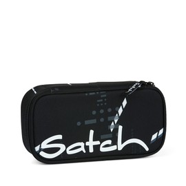 Satch Pencil Case, Large, Divider Compartment, Set Square Ninja Matrix Polyester, Ninja Matrix - Black