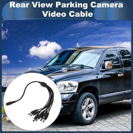 INFINAUTO Universal Car Reverse Rear View Parking Camera Video Cable 8 in 1 DC Backup Camera Video Cable Extension for Monitor and Backup Black 0.37M