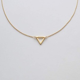 itianxi Dainty Bar Necklace for Women,Gold/Silver Cute Delicate Disc Necklcace,Trendy Elegant Dot Fashion Necklace (triangle)