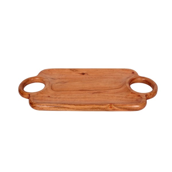 MUQQU Wooden Serving Tray - Acacia Wood Serving Tray Versatile