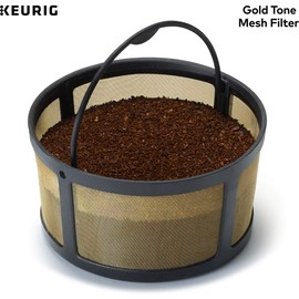 Keurig Reusable Ground Coffee Filter Compatible with K-Duo Essentials and K-Duo Brewers only, Eco-Friendly Way to Brew a Carafe, Gold Tone Mesh