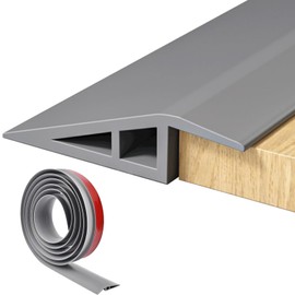Übergangsprofil Selbstklebend, Übergangsprofil Höhenausgleich Übergangsleiste Boden Türschwellen Leiste Boden Übergangsstreifen zum Abziehen und Aufkleben für Teppich Boden (Grau, 1m×5cm)