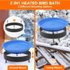 2 in 1 Heated Bird Bath for Outdoors for Winter,75W