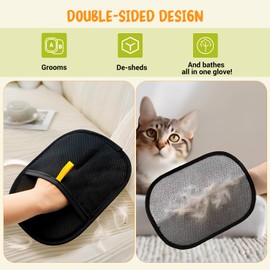 4 Pcs Static Removal Gloves Pet Hair, Reusable Double-Sided Grooming Gloves for Pet Hair Removal, Suitable for Furniture Carpets Clothes and Pet Grooming