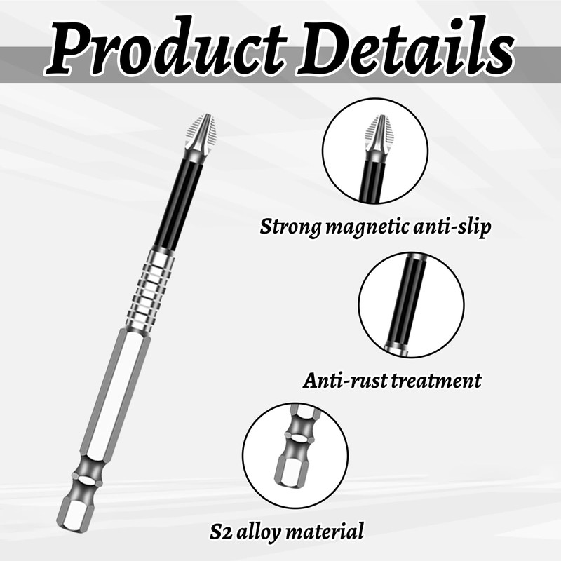 6 Pcs High Magnetic Screwdriver Drill Bit Set, Magnetic Screwdriver