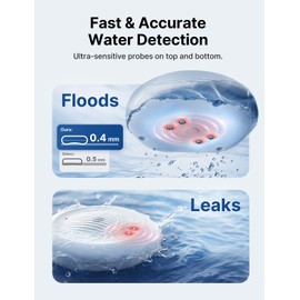 X-Sense Wi-Fi Water Leak Detector for Home - Smart 2-in-1 Leak & Low-Temperature Sensor with App Alerts, Protection for Homes, Kitchens & Basements, Model SWS0B, 1 Pack