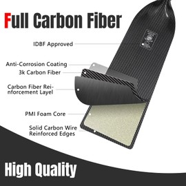 WONITAGO Dragon Boat Paddle Lightweight and Durable Full Carbon Fiber Dragon Boat Paddles, IDBF Approved, 120 cm/47 inch, Black