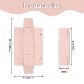 ASUNFO 4 Pcs Necklace Travel Case Tangle Free Travel Necklace Organizer Microfiber Jewelry Pouch Necklace Organizer Holder Storage Bag for Women Pink