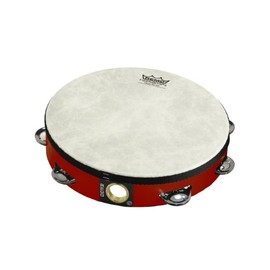 Remo Pretuned 8" Fiberskyn 3 Single Row Tambourine, Red
