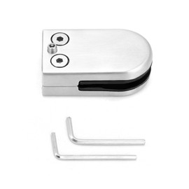 QWORK® Pack of 6 Stainless Steel Glass Clamps Glass Holder for Balustrades, Stair Railings and Handrails, Suitable for 6-8 mm Glass Thicknesses