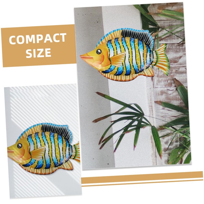 Ipetboom 2Pcs Metal Fish Wall Decor Vibrant Iron Fish Wall