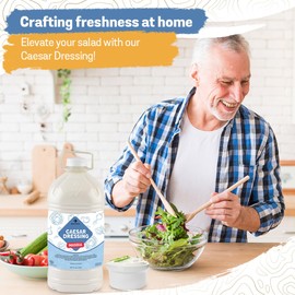 Dependable Food Caesar Dressing - 1 Gallon - Rich, Creamy, Tangy Flavor - Bulk Bottle