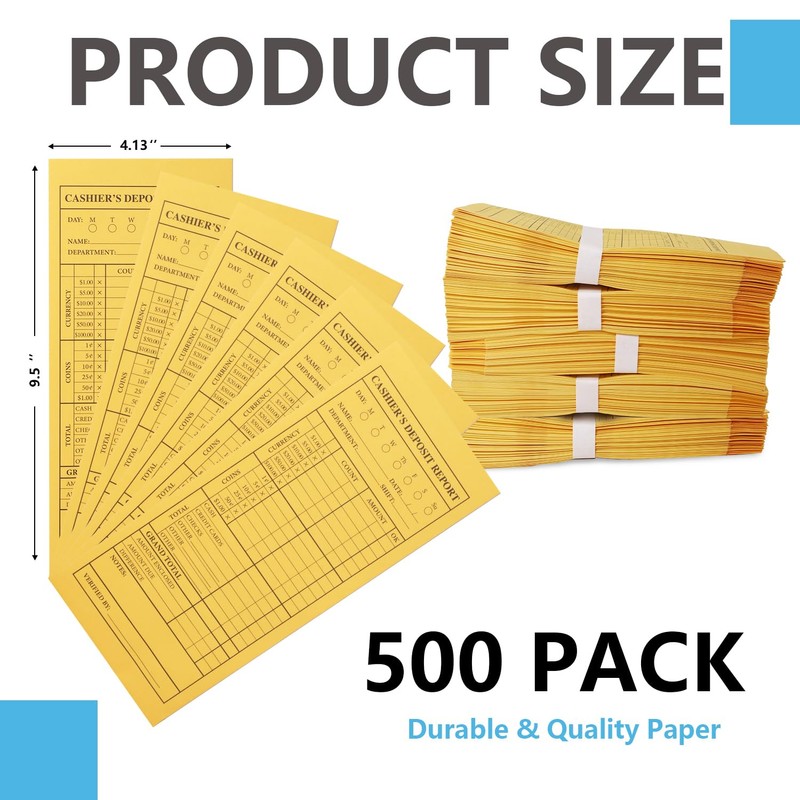 28lb 500Pcs Cash Deposit Envelopes with Self Seal Closure –