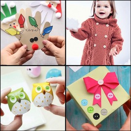 225PCS Multi-Color Baby Resin Buttons 14mm Round Fisheye Buttons, 2 Hole Buttons for Baby Cardigans Cream Buttons for Handmade Knitting Sewing(15 Colors)