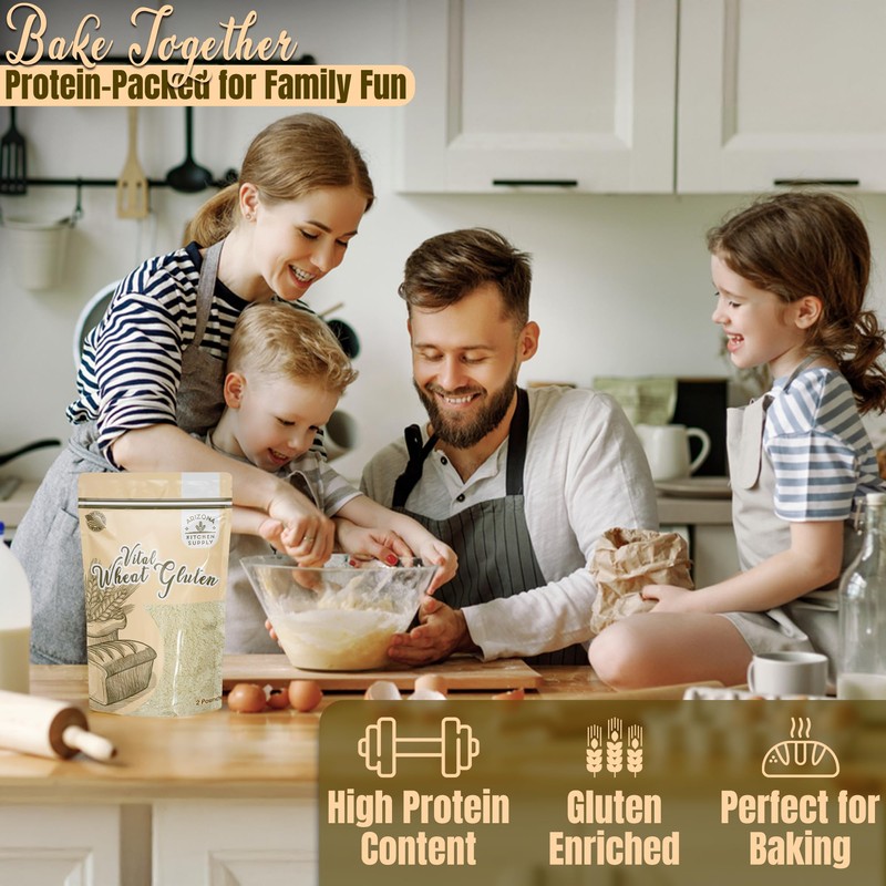 2.2 lb Vital Wheat Gluten | High-Protein, All-Natural Wheat Protein