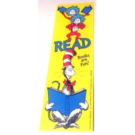 Demco NEW! 24 SEUSS CAT IN THE HAT YELLOW READ BOOKS ARE FUN BOOKMARKS PARTY REWARDS