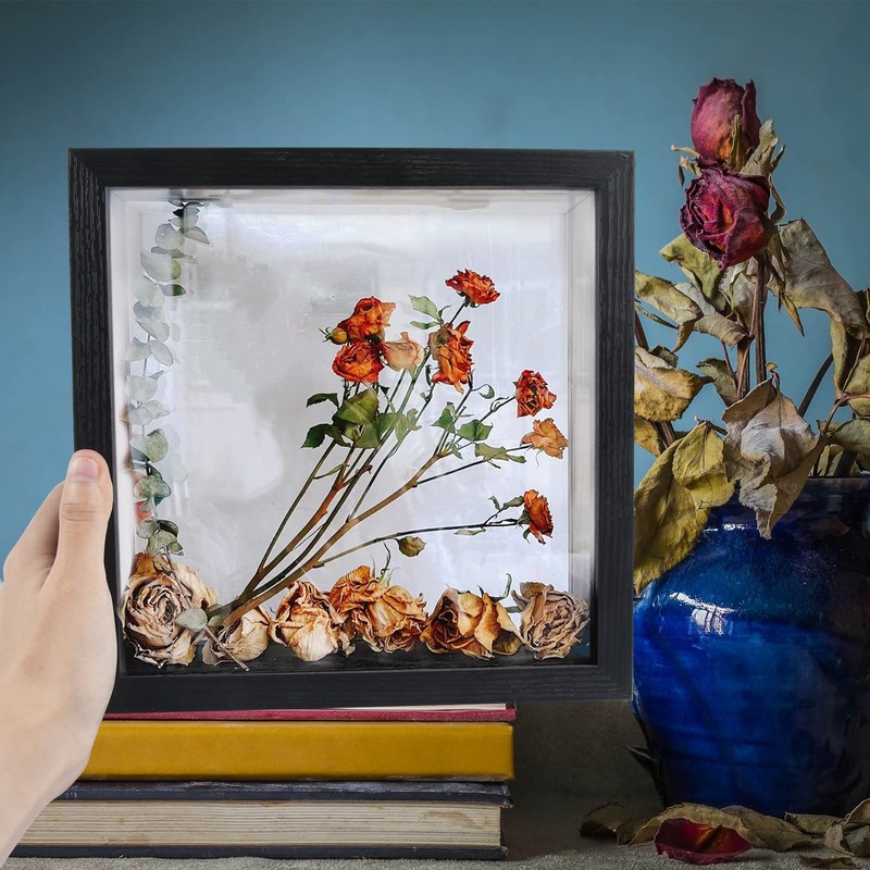 OctBird 8x8 Shadow Box Frame, Black Shadow Box Display Case,