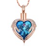Imrsanl Angle Wings Heart Urn Necklace for Men Women Cremation