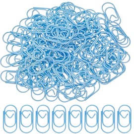 100Pcs 2x1cm Blue Heart Shaped Metal Paper Clips, Small Cute Office Supplies for Document Organization, Planner Bookmark and Home Daily Use