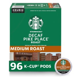 Starbucks Starbucks K-Cup Coffee Pods, Medium Roast Coffee, Decaf Pike Place Roast, 100% Arabica, 4 boxes (96 pods total)