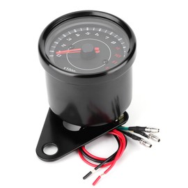 Universal 12V Vintage Motorcycle Tachometer Gauge LED Backlight Auto Accessory Black