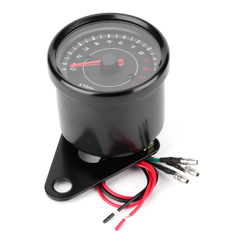 Universal 12V Vintage Motorcycle Tachometer Gauge LED Backlight Auto Accessory